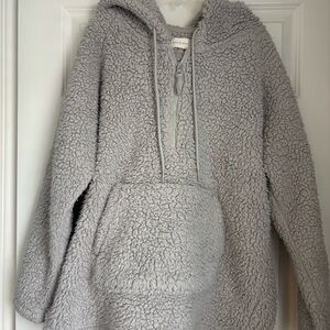 Cozy Gray Sherpa Hoodie